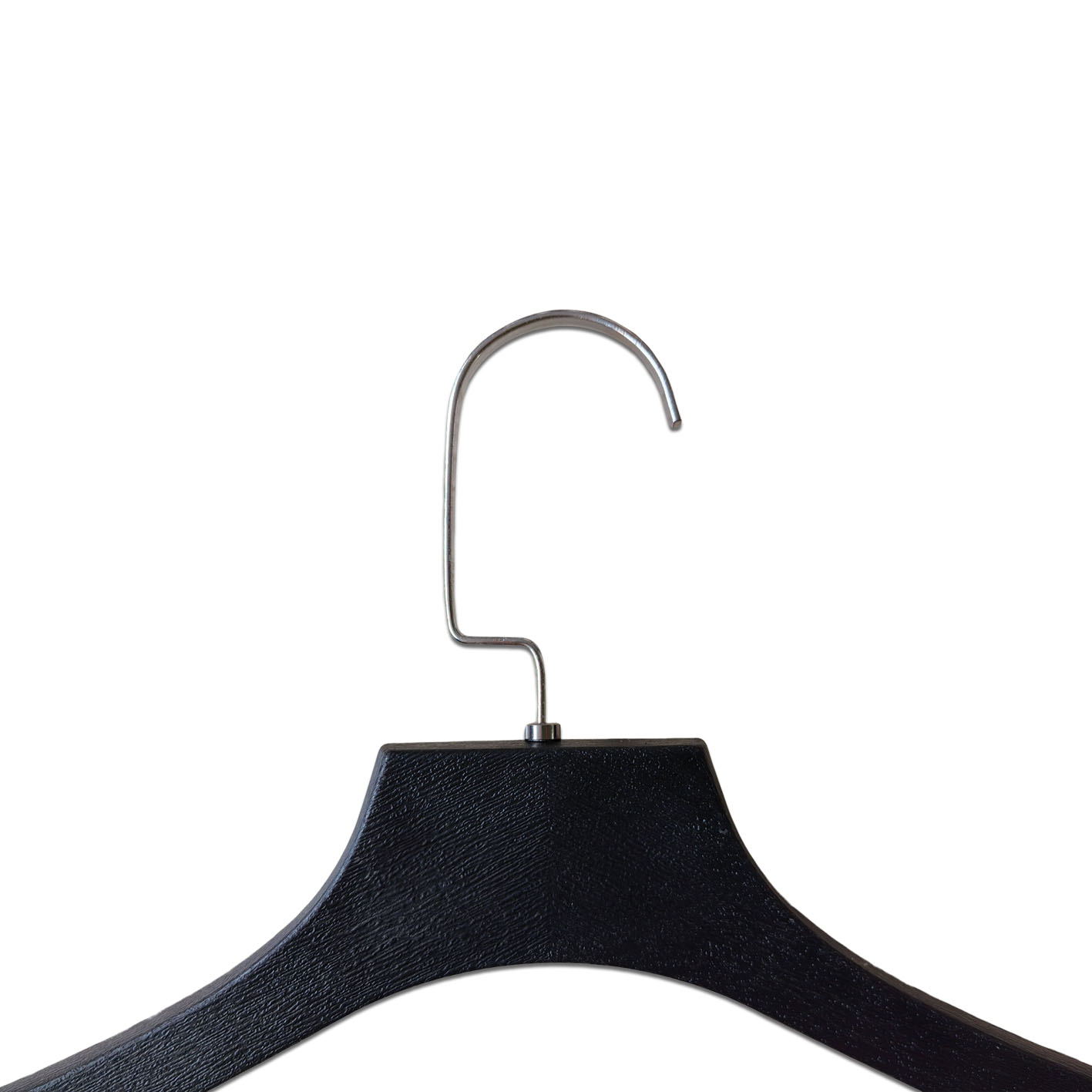 Luxury Factory Price Wood-Look Plastic Black Hangers with Wood Texture