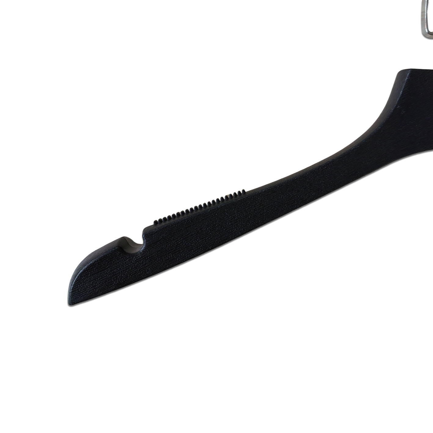 Luxury Factory Price Wood-Look Plastic Black Hangers with Wood Texture