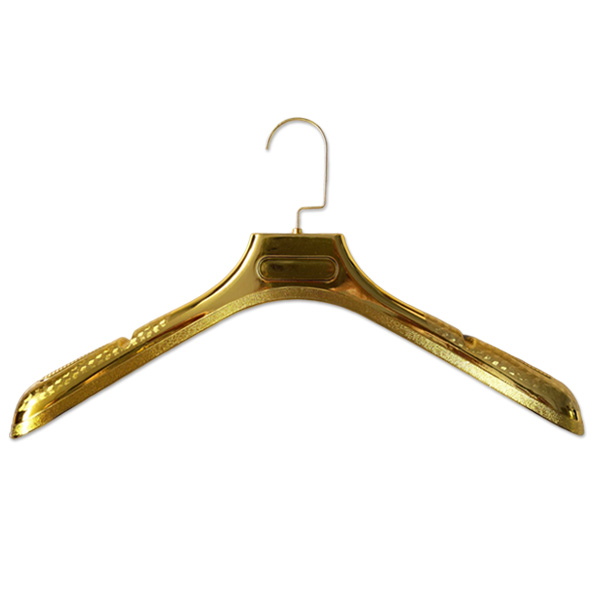 Factory Price Luxury Custom Color Golden Plastic Suit Hangers for Fashion Show