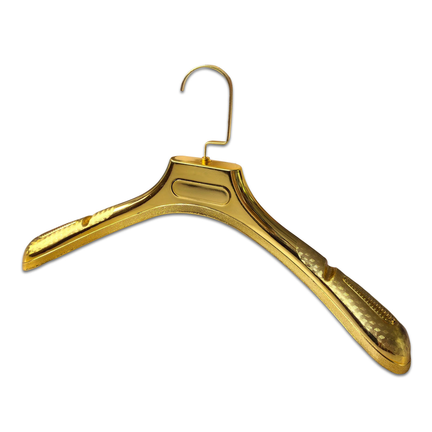 Factory Price Luxury Custom Color Golden Plastic Suit Hangers for Fashion Show
