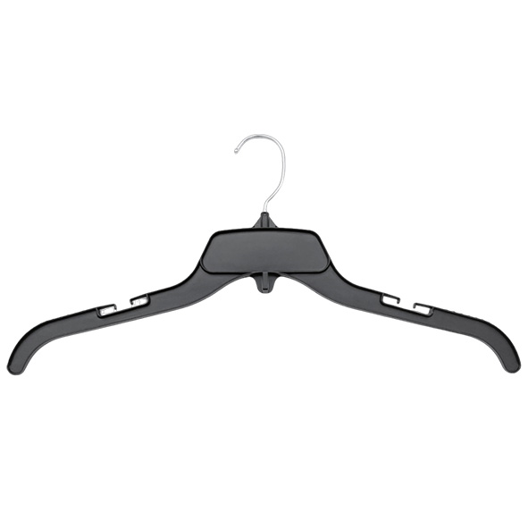 Vics 484 Black Plastic Hangers with Rotating Metal Hook and Notches