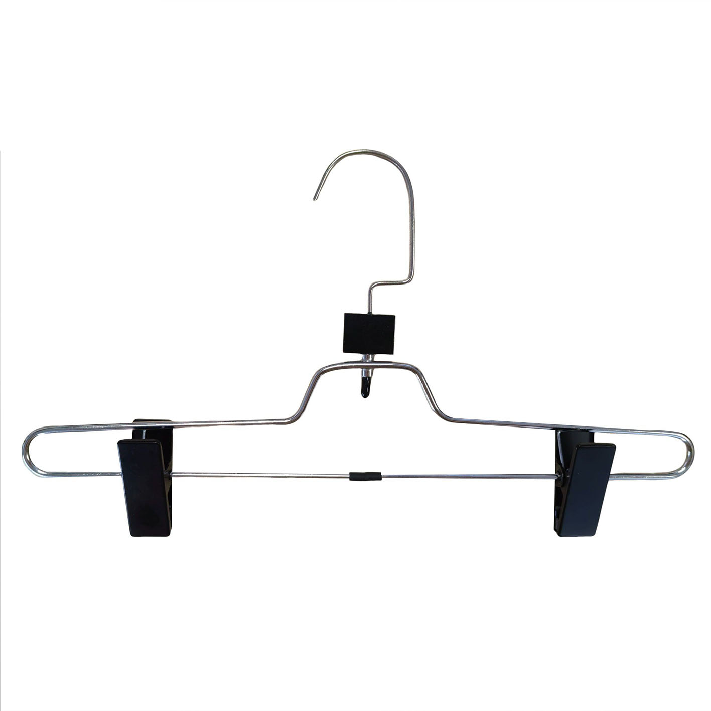 Heavy Duty Metal Chrome Household Clothes Pants Hanger with Plastic Clips