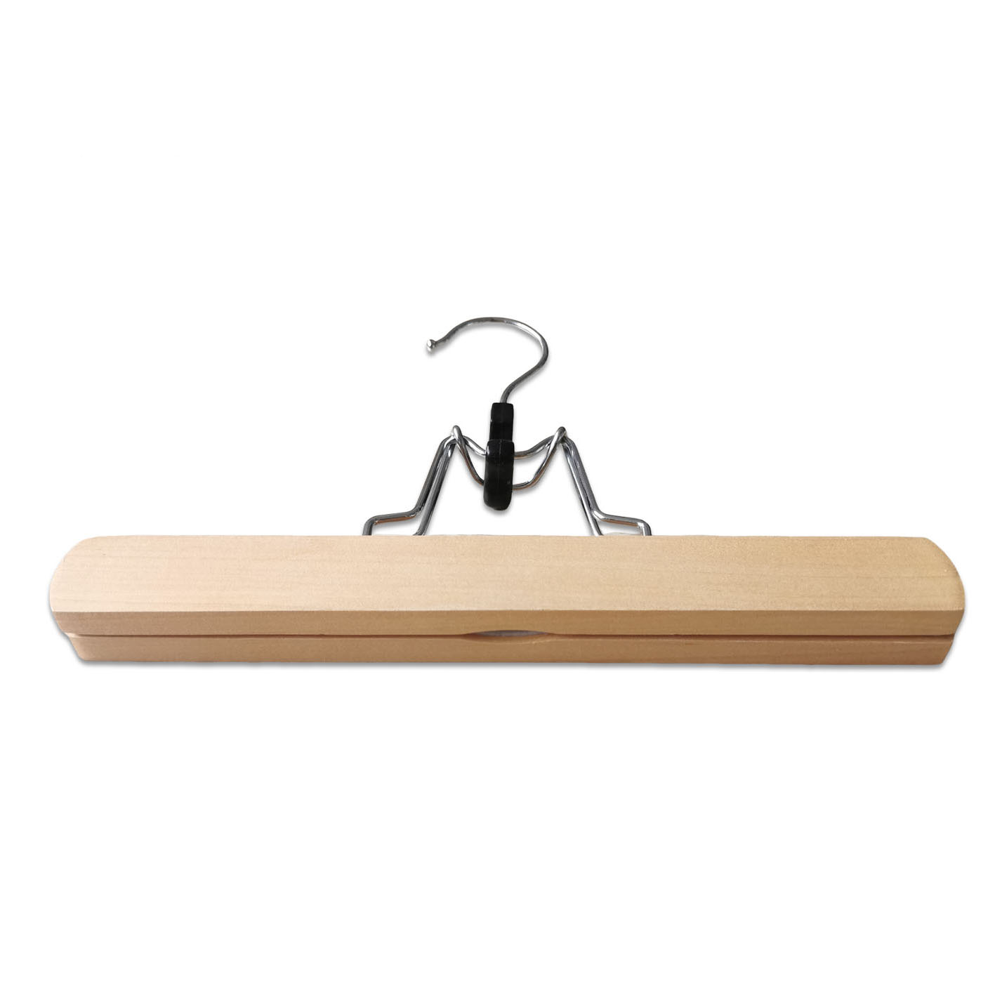 Natural Wood Trouser Clamp Pants Skirt Hair Extension Hanger with Non-Slip Padded
