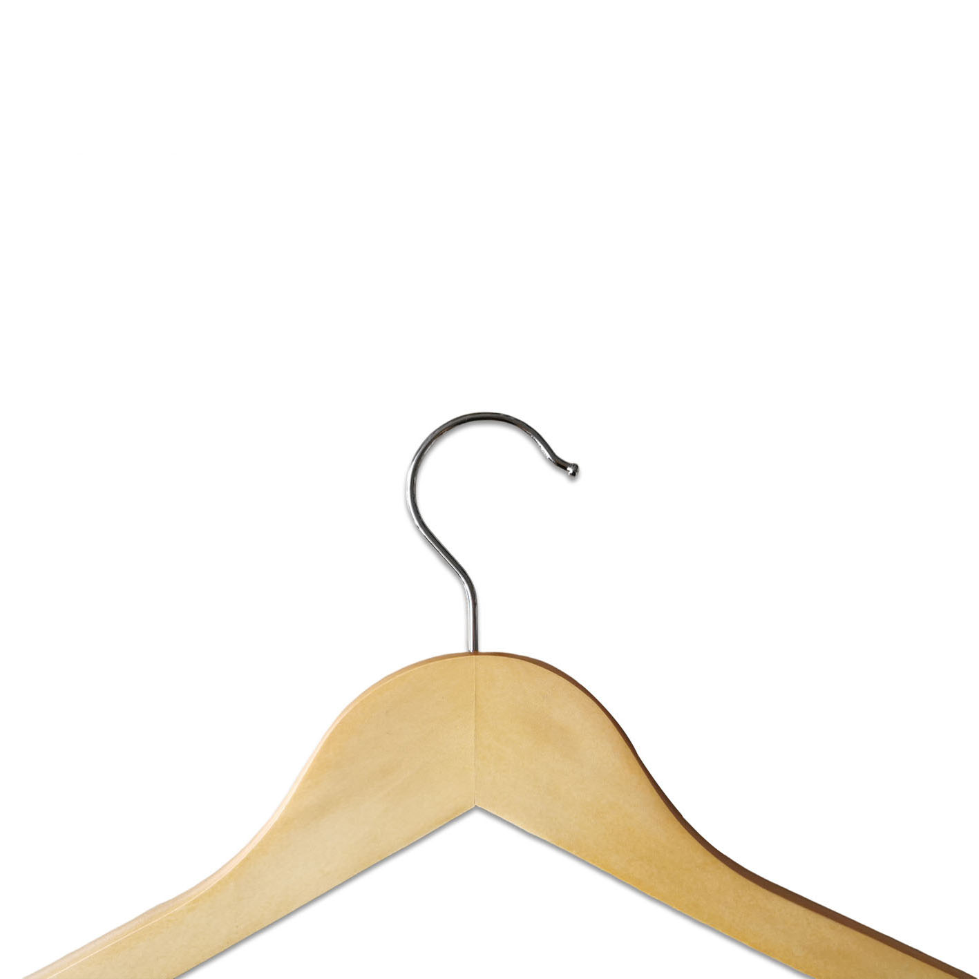 Natural Suit Clothes Slim Wood Hangers with Non-Slip Pant Bar