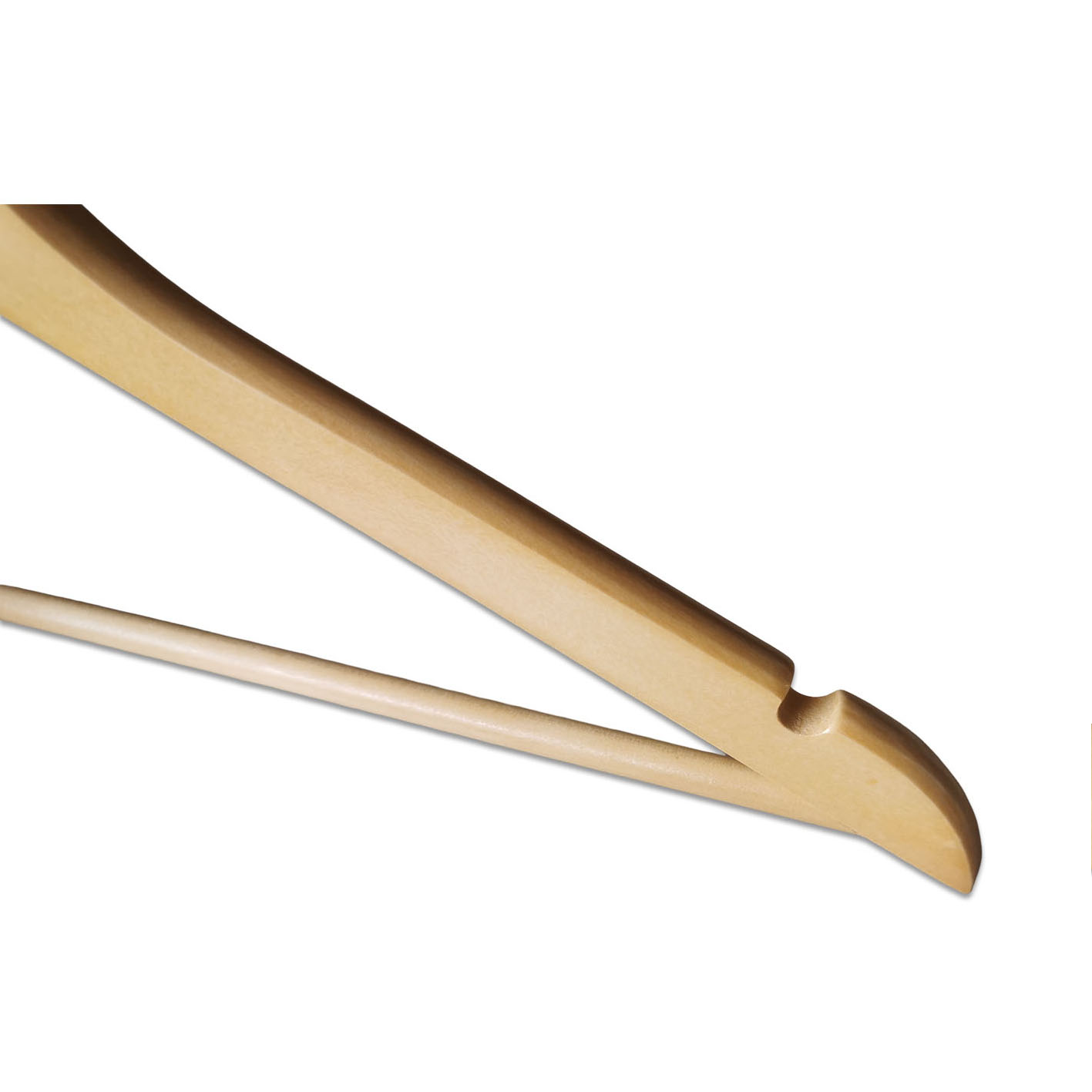 Natural Suit Clothes Slim Wood Hangers with Non-Slip Pant Bar
