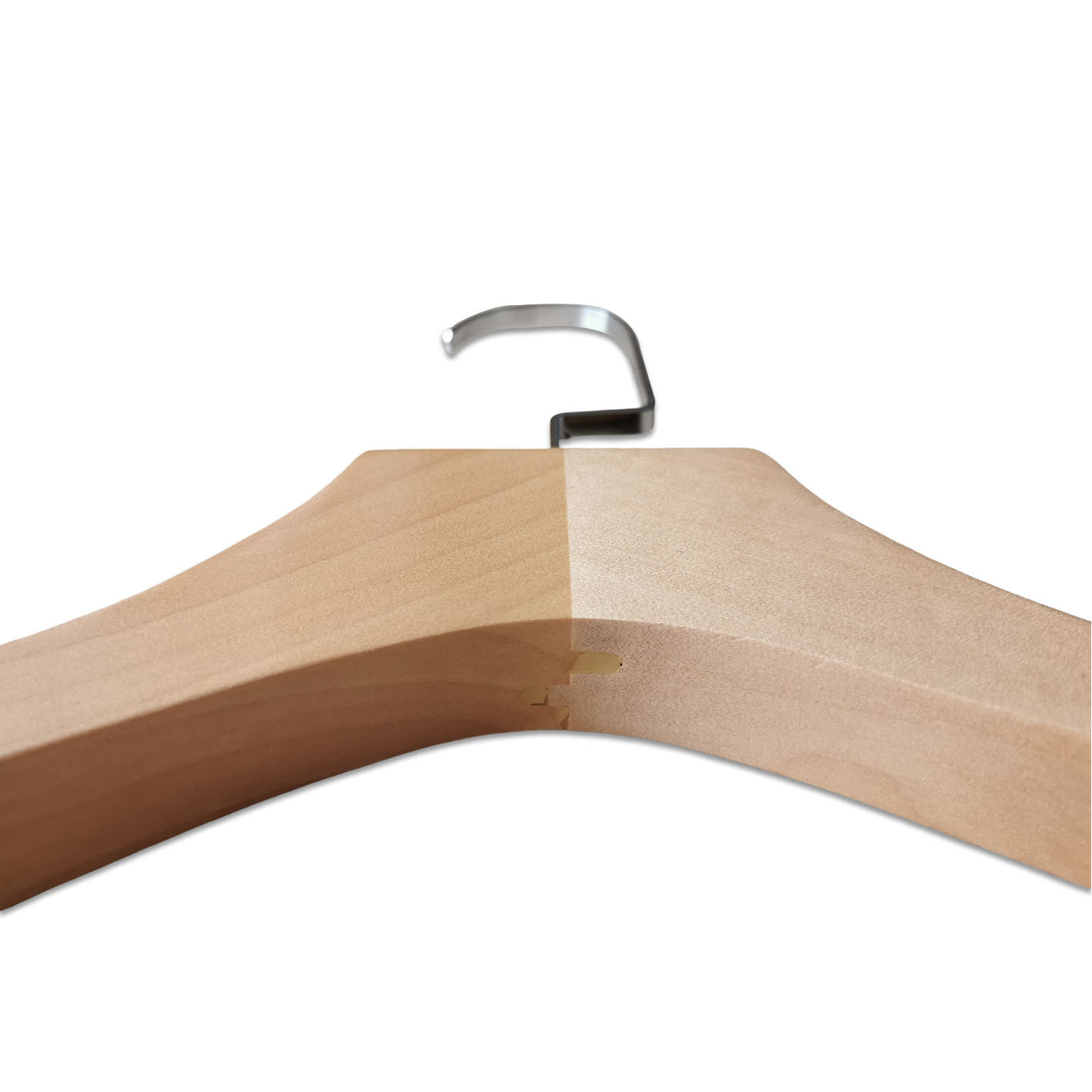 Natural Solid Wood Suit Coat Clothes Hanger with Non-Slip Pant Bar
