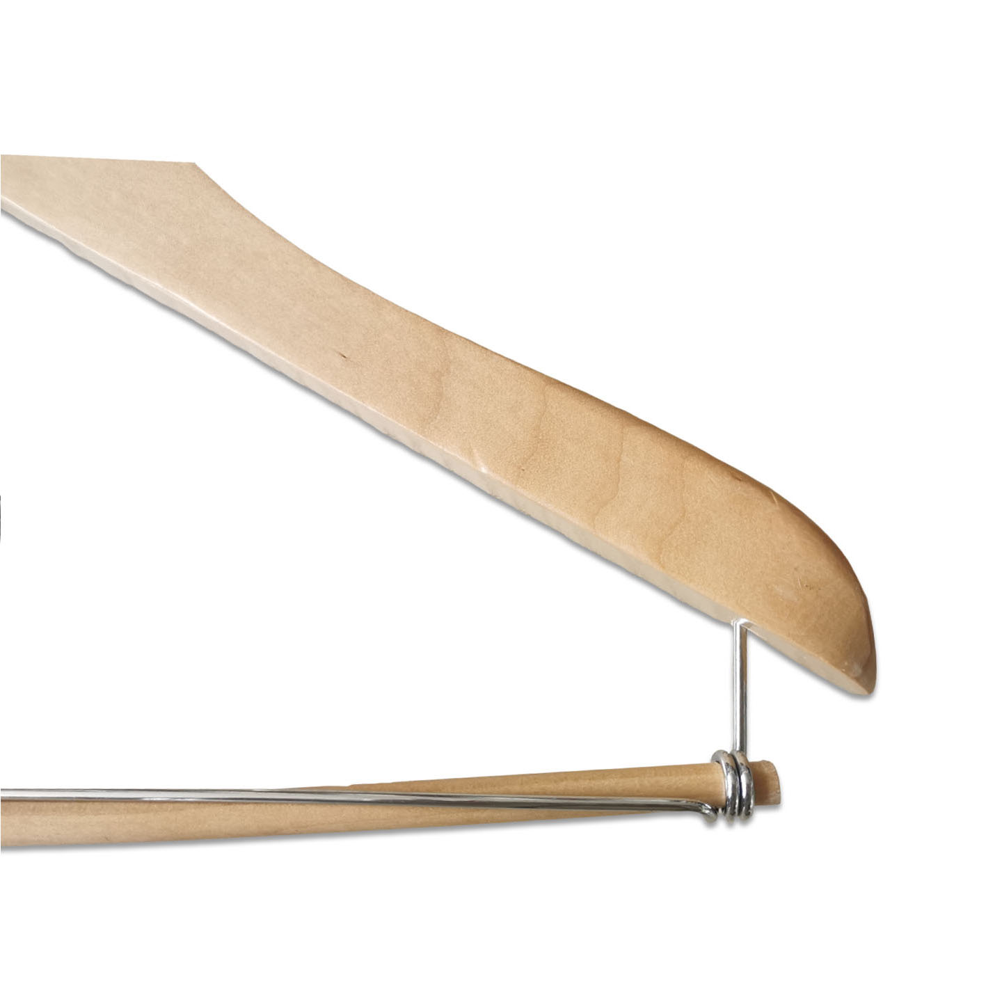 Wide Shoulder Durable Wooden Suit Coat Clothes Hangers with Locking Bar