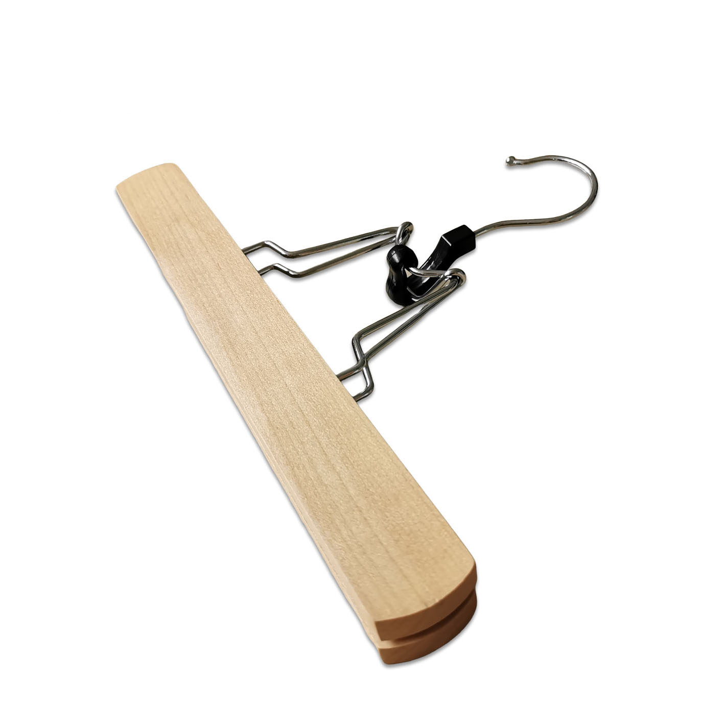 Natural Wood Trouser Clamp Pants Skirt Hair Extension Hanger with Non-Slip Padded