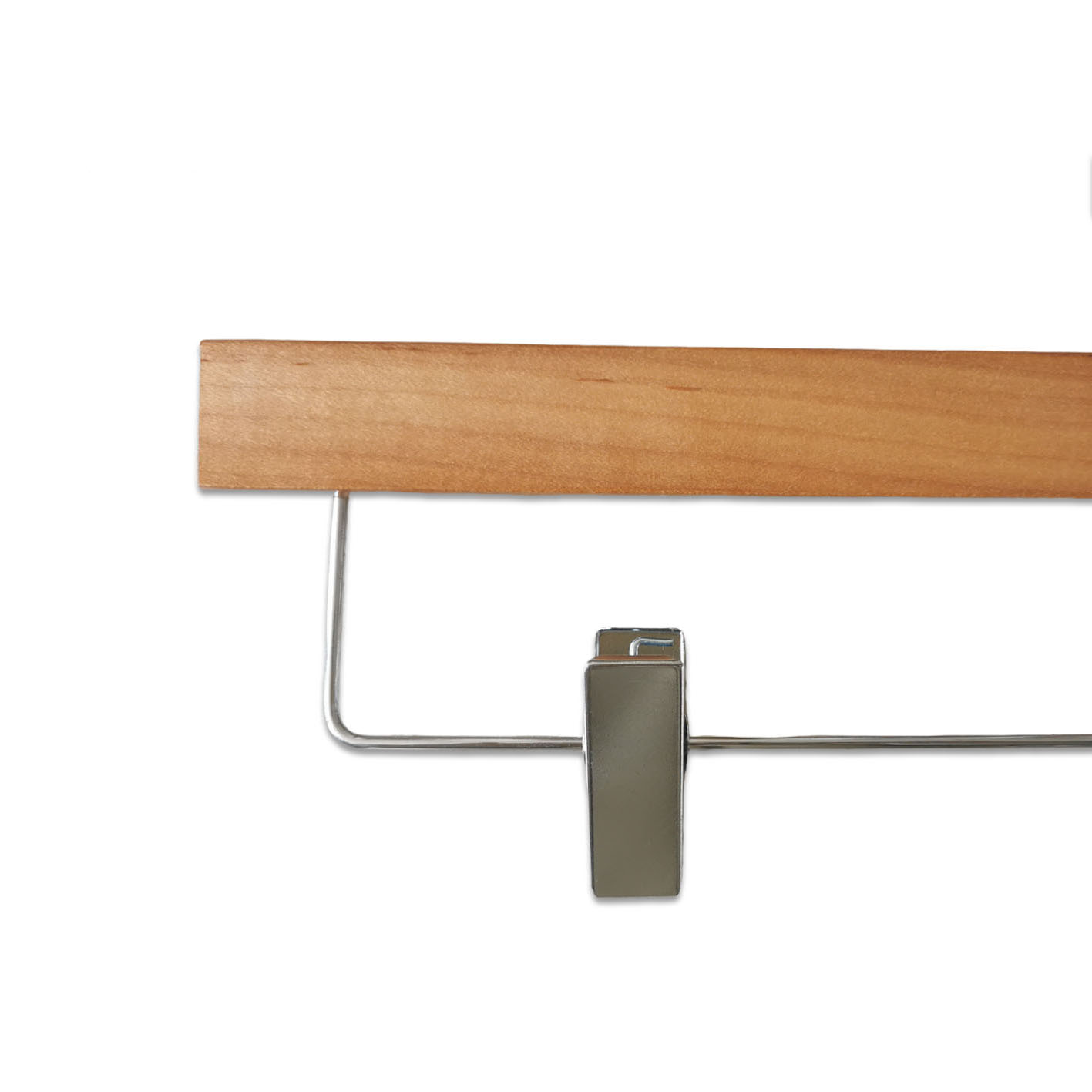 Solid Natural Wood Pants Shirt Trousers Bottom Hanger with Adjustable Clips