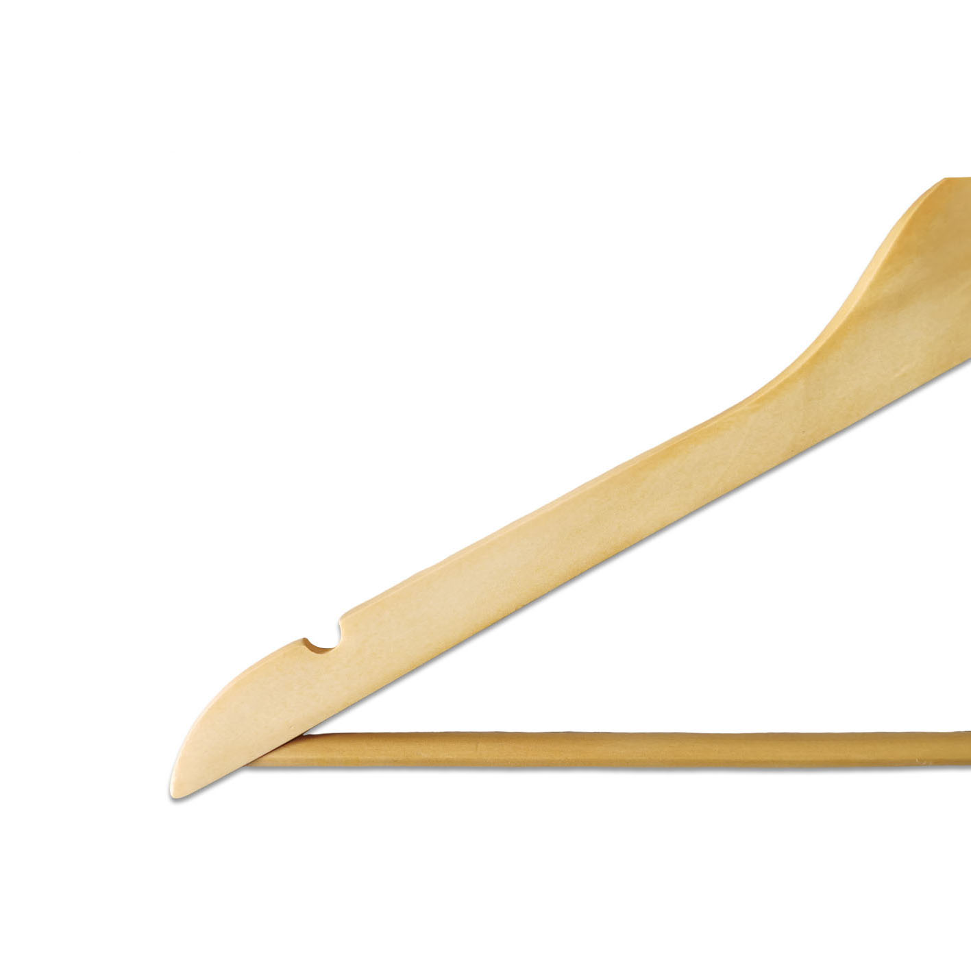 Natural Suit Clothes Slim Wood Hangers with Non-Slip Pant Bar