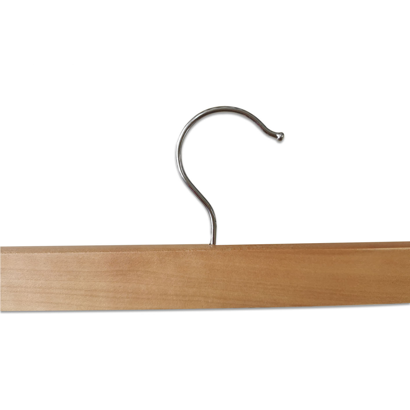 Solid Natural Wooden Pants Skirt Hangers with 2 Adjustable Anti-Rust Clips