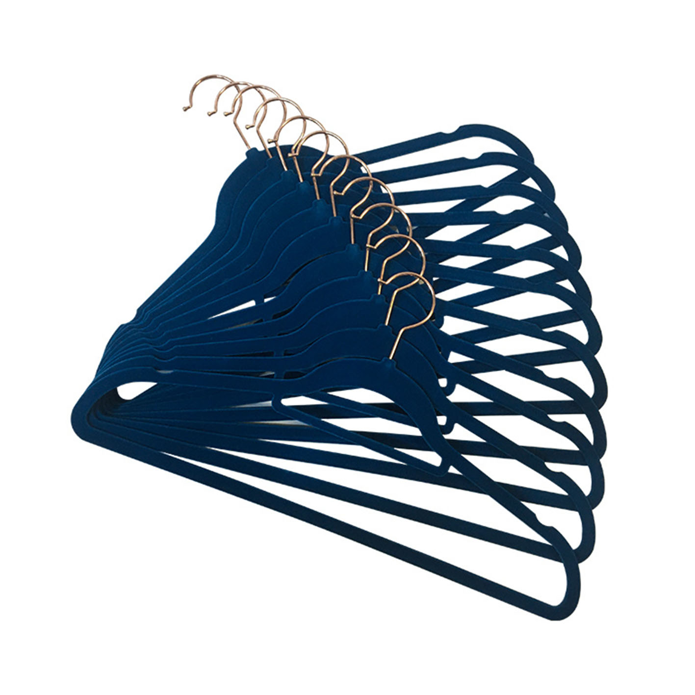 Manufacturer Wholesale 38cm Navy Blue Coat 50 Pack Velvet Hangers for Cloths