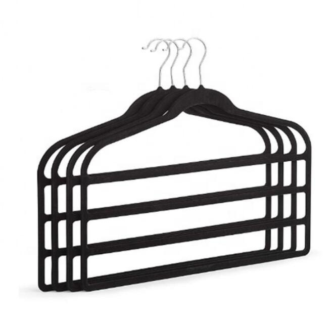 Wholesale Luxury ABS Muti-Layer Plastic Velvet Flocked Scarf Hanger