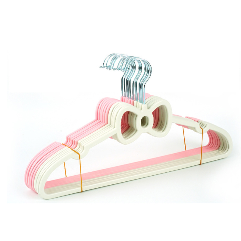 Bulk Non-Slip Thin Slim Butterfly Heart Plastic Coated Metal Carbide Velvet Suit Clothes Hanger