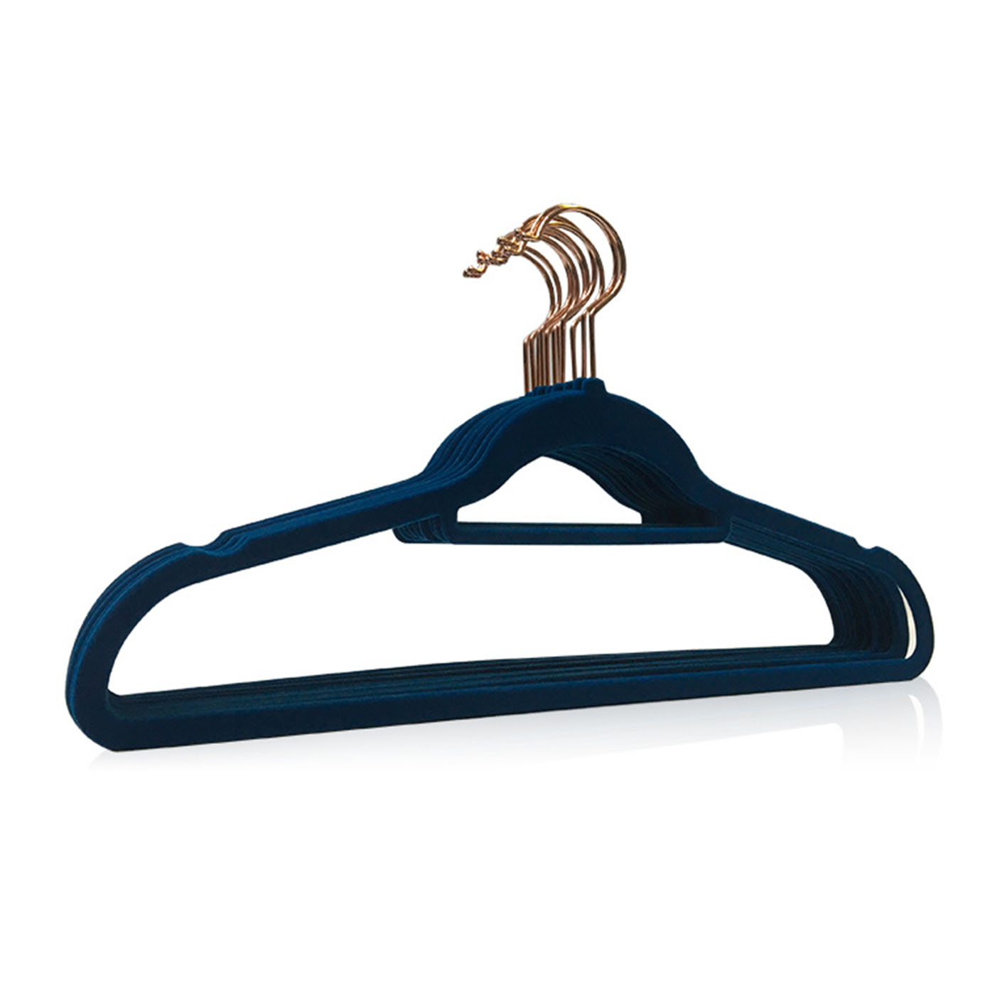 Manufacturer Wholesale 38cm Navy Blue Coat 50 Pack Velvet Hangers for Cloths