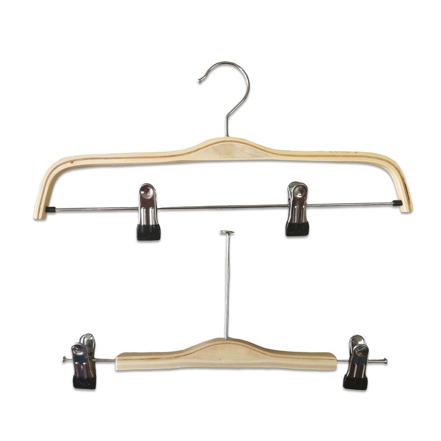 Solid Wood Light Weight Space Saving Jacket Suit Clothes Pants Bottom Hangers