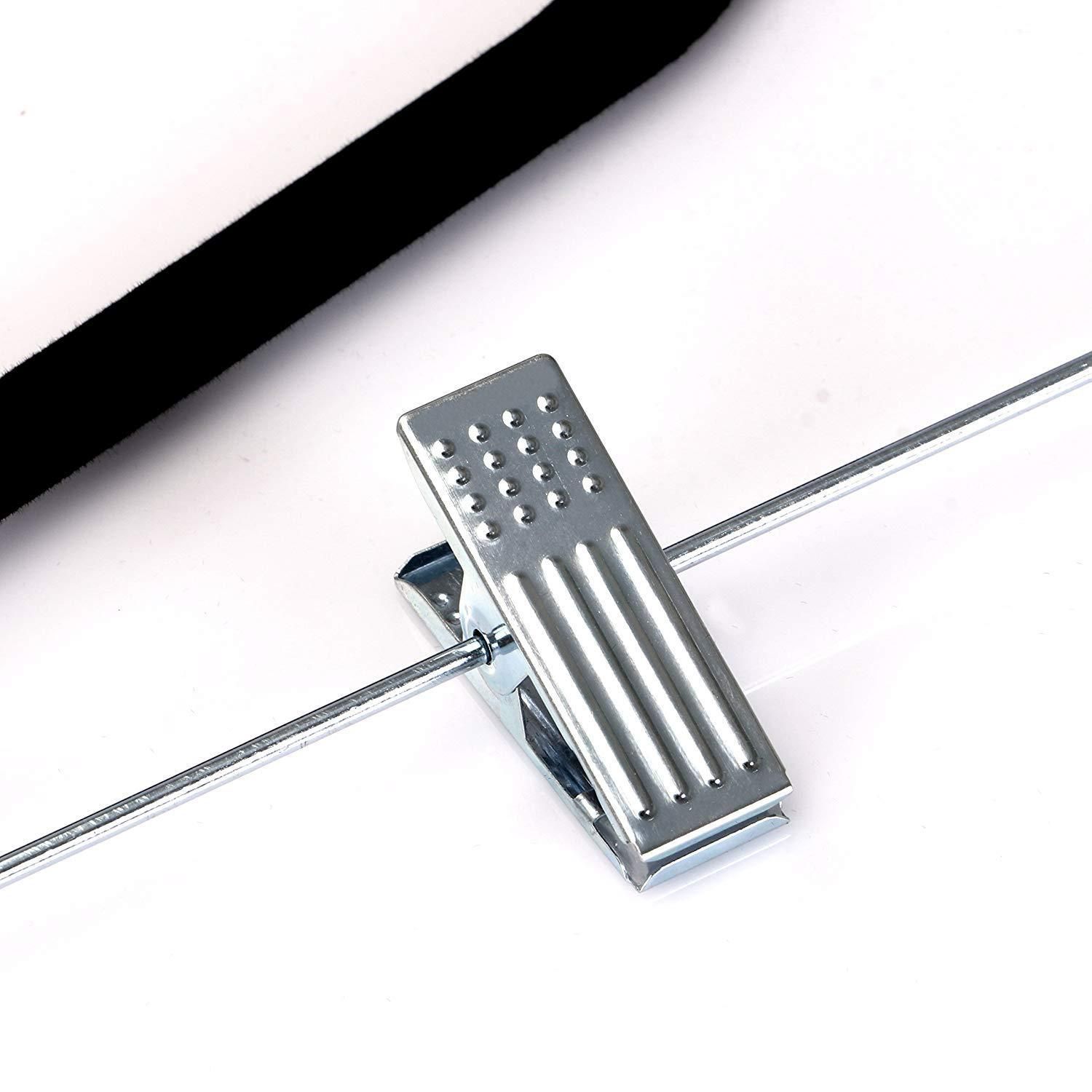 Wholesale Velvet Pants Hanger Thin Velvet Trousers Bottom Hanger with Clip