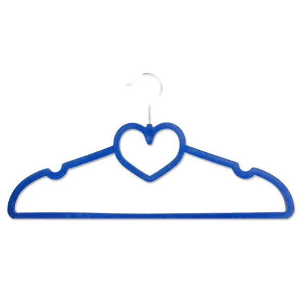Heart Shape Colorful Plastic Woman Flocked Velvet Hangers with Swivel Hook