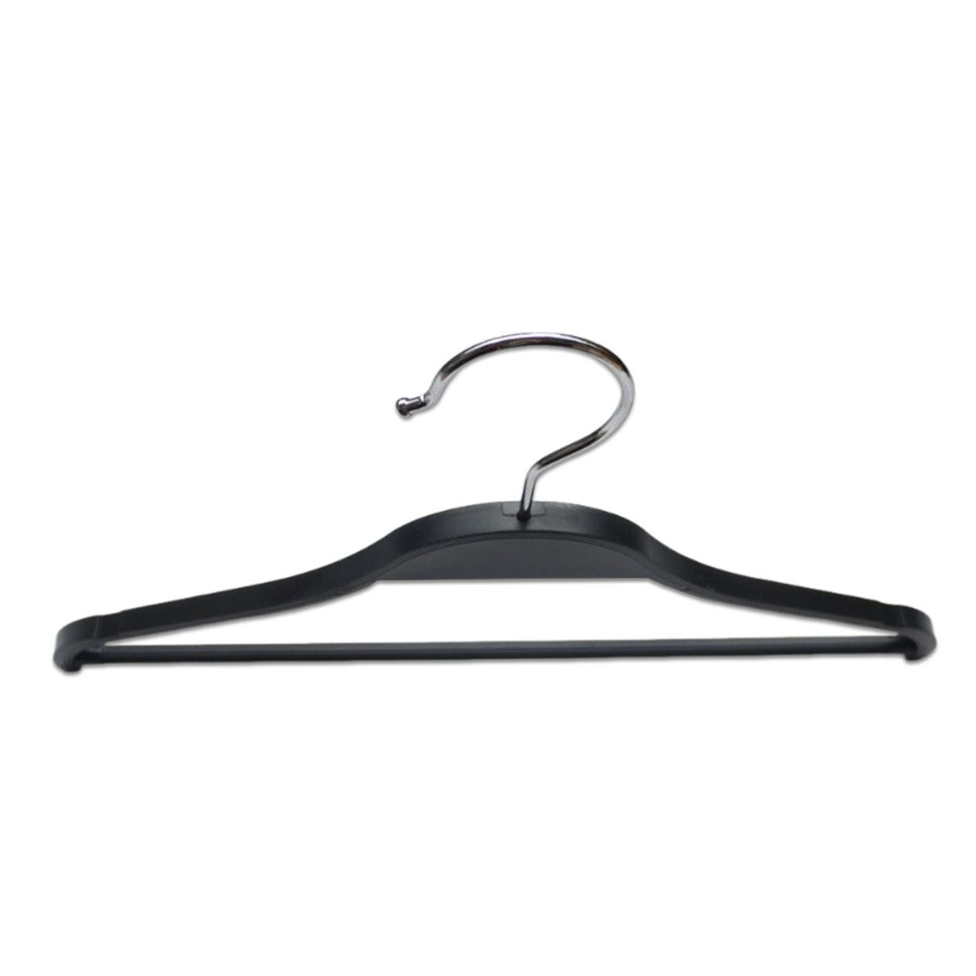 Cheap Price Black Non-Slip Plastic Clothes Hanger Pants Hanger with Bar