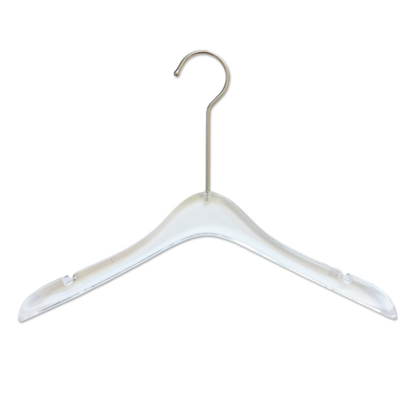 Non-Slip Acrylic Shirt Wedding Dress Clothes Hanger with Metal Hook