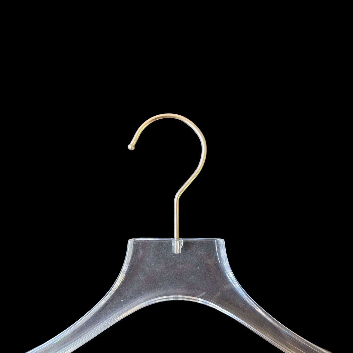 Wholesale Luxury Transparent Plastic Coat Hanger Acrylic Pants Hangers with Trouser Press