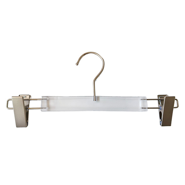 Hot Sale Acrylic Crystal Bottom Pants Hangers with Non-Slip Pants Clips