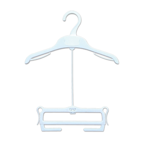 White Double Layers Children Kids Two Layers Two Pieces Double Fold Plastic Hangers