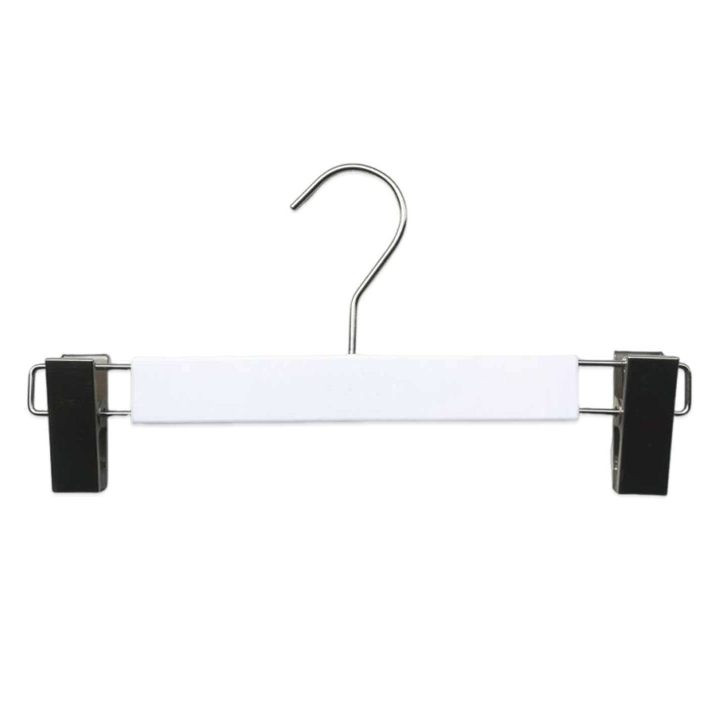 White Pants/Skirt Hangers with Adjustable Metal Clips