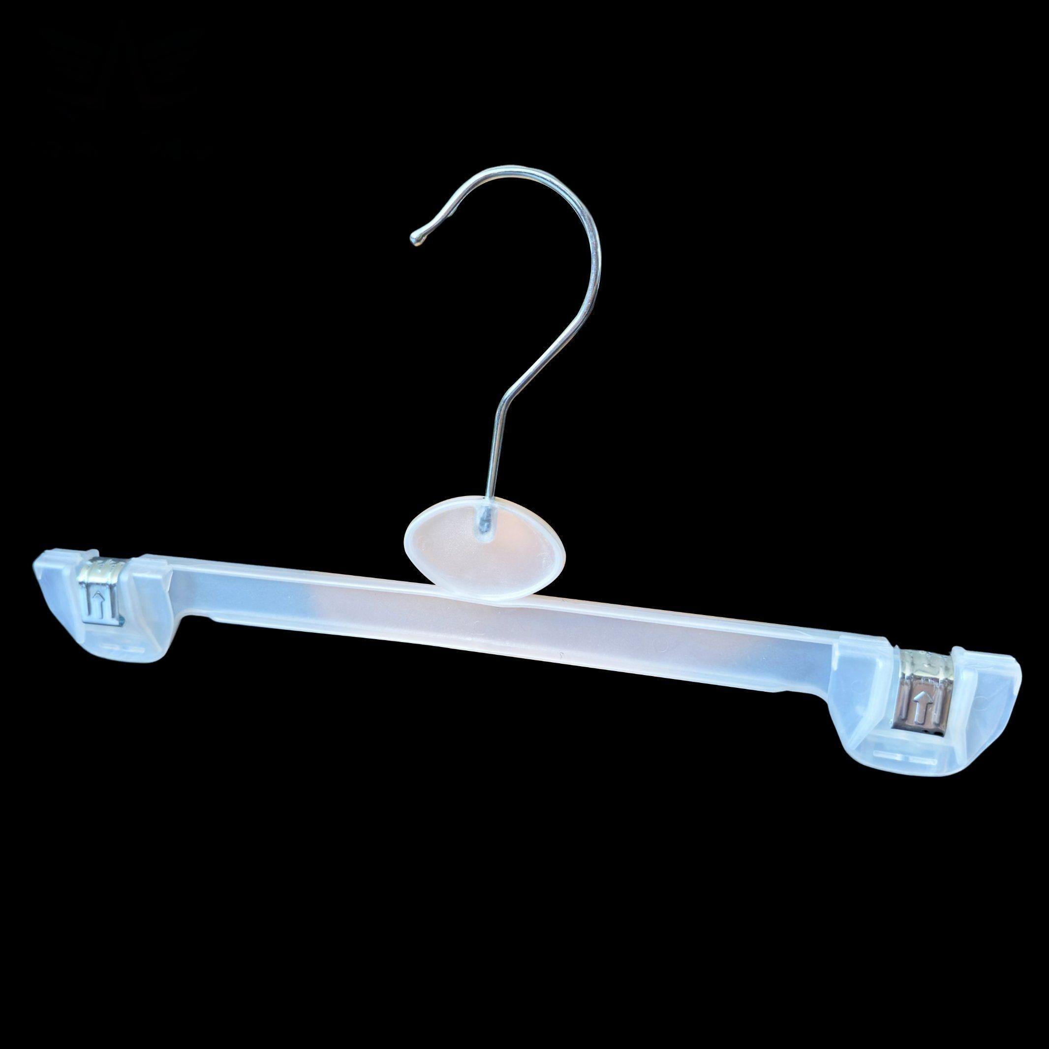 High Quality Semi-Transparent Plastic Bottom Hanger Trousers Pants Hangers with Clips