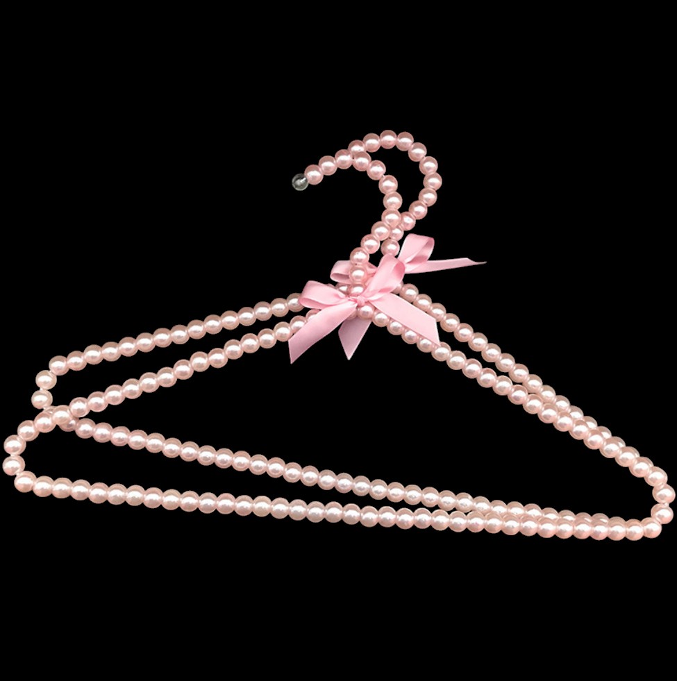 Pearl with Ribbon Clothes Metal Elegant Hangers for weddding dress
