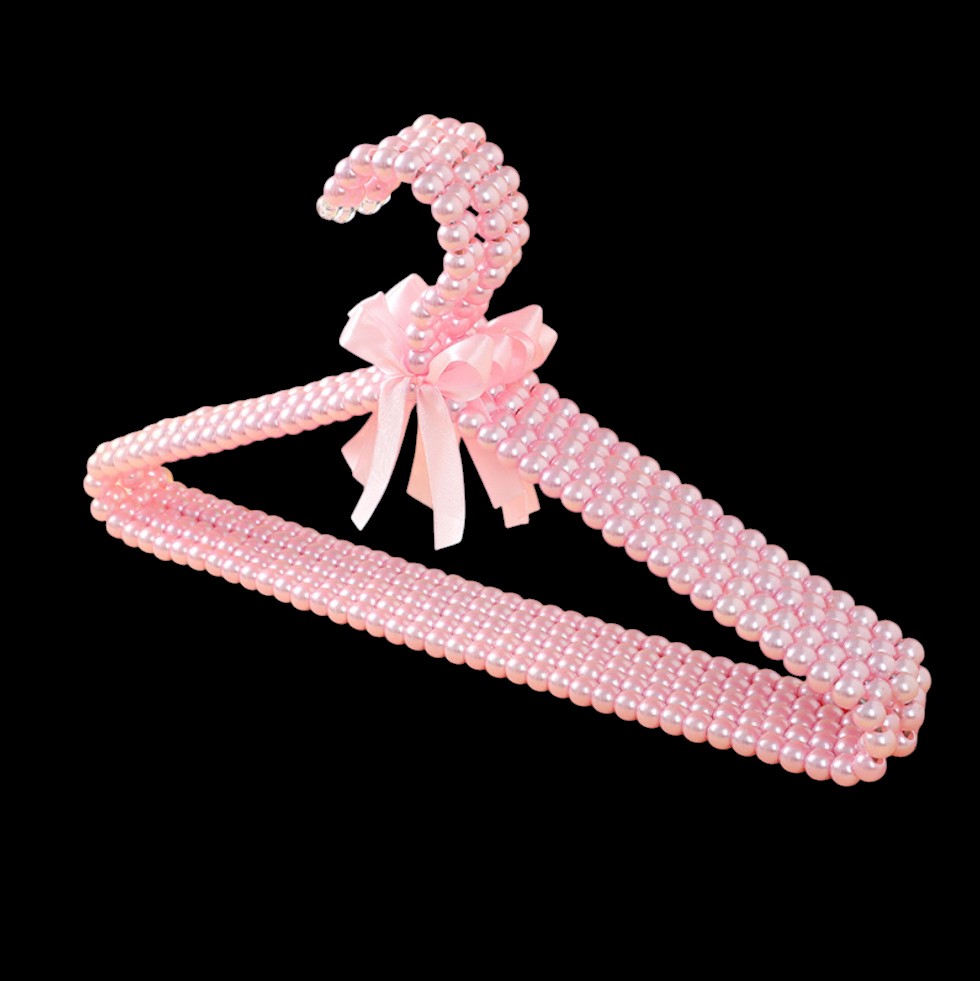 Pearl with Ribbon Clothes Metal Elegant Hangers for weddding dress