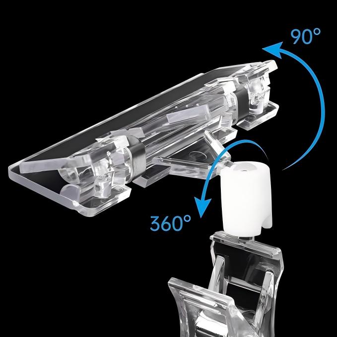 Clear Plastic Sign Holder Clips Rotatable Acrylic Pop Clip for Retail and Display