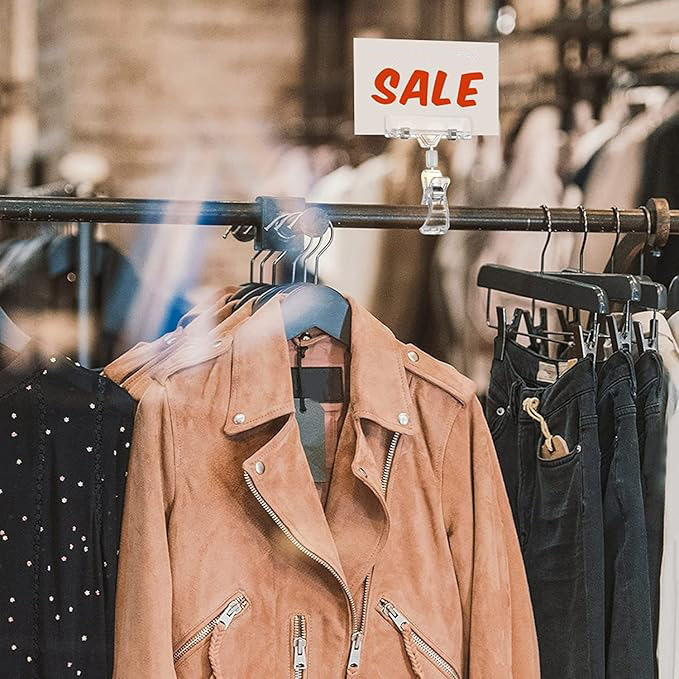 Clear Plastic Sign Holder Clips Rotatable Acrylic Pop Clip for Retail and Display